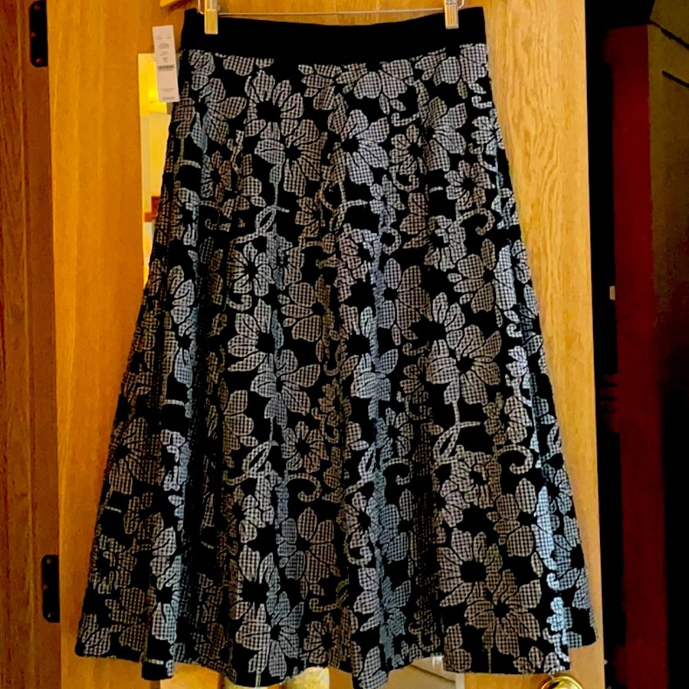 WHBM Fit and flare skirt with flowers